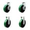 Service Caster 10'' Heavy Duty Green Poly on Cast Iron Wheel Caster Set 2 Brakes 2 Rigid, 4PK CRAN-SCC-KP92S1030-PUR-GB-SLB-2-R-2 - alternate 1